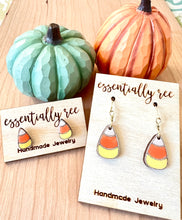 Load image into Gallery viewer, Handpainted Candy Corn Earrings