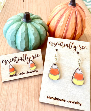 Handpainted Candy Corn Earrings