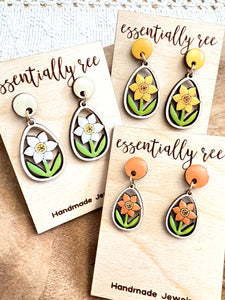 Handpainted Daffodil Earrings