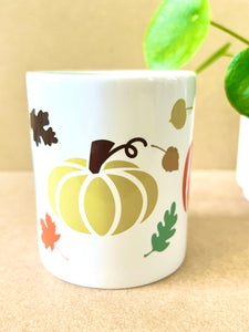 Ceramic Coffee Tea Mug Cup - Pumpkins Autumn Leaves
