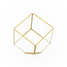 Load image into Gallery viewer, Heptahedron Geometric Glass Terrarium - Gold Metallic Finish - Trendy Holder For Tillandsia Air Plants