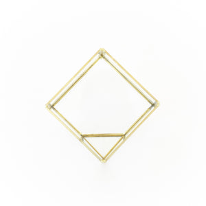 Heptahedron Geometric Glass Terrarium - Gold Metallic Finish - Trendy Holder For Tillandsia Air Plants