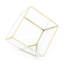 Load image into Gallery viewer, Heptahedron Geometric Glass Terrarium - Gold Metallic Finish - Trendy Holder For Tillandsia Air Plants