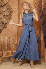 Load image into Gallery viewer, DENIM MAXI DRESS: S / DK.DENIM