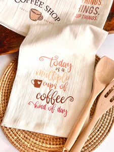 Handmade Cotton Kitchen Towels Coffee