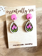 Load image into Gallery viewer, Handpainted Tulips Earrings