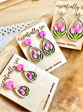 Load image into Gallery viewer, Handpainted Tulips Earrings