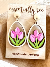 Load image into Gallery viewer, Handpainted Tulips Earrings