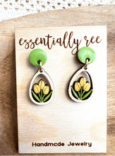 Load image into Gallery viewer, Handpainted Tulips Earrings