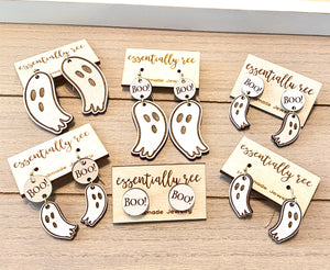 "Boo" Ghost Halloween Earrings(Small)