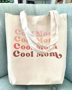 Cool Mom Print Canvas Tote Bag