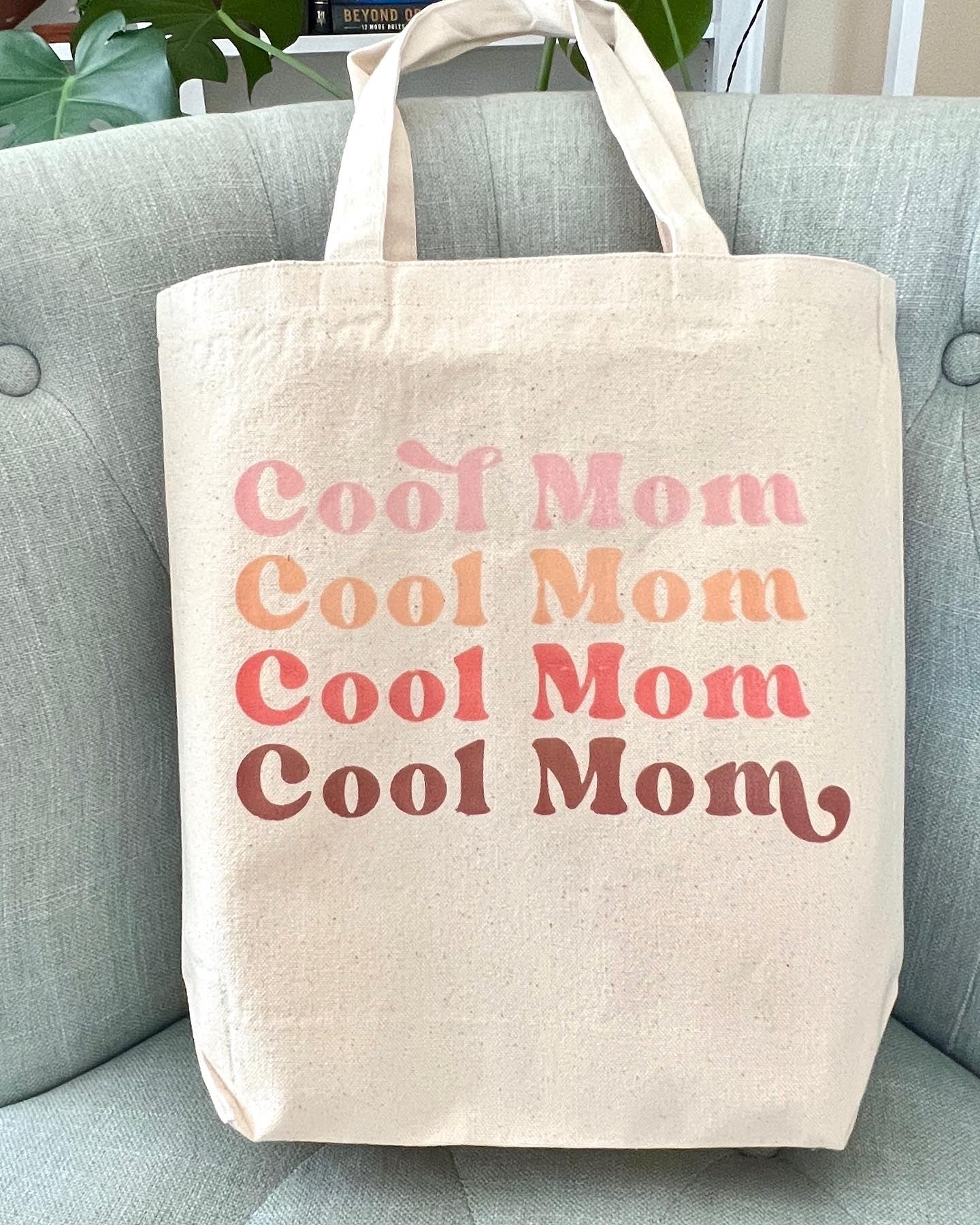 Modern Best Mom Ever Cotton Canvas Tote Bag