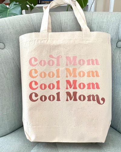 Cool Mom Print Canvas Tote Bag