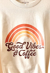 “Good Vibes and Coffee” 100% Cotton Printed T-Shirt