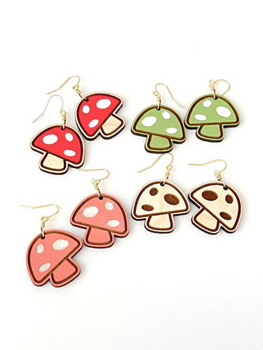 Mushroom Drop Earrings by REE